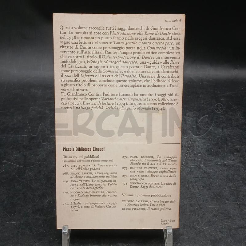 G. CONTINI UN'IDEA DI DANTE | Mercatino dell'Usato Roma garbatella 3