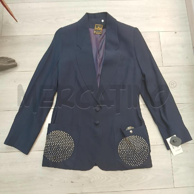 GIACCA DONNA FENDI BLU TASCHE BORCHIE | Mercatino dell'Usato Roma garbatella 1