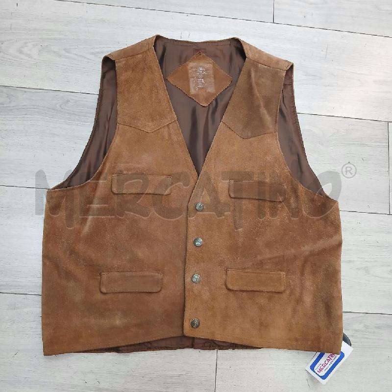 GILET U PECA TABACCO PELLE | Mercatino dell'Usato Roma garbatella 1