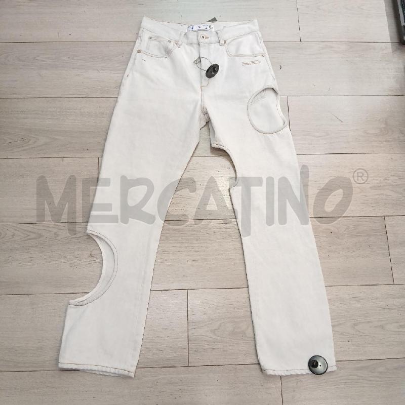 JEANS DONNA OFF WHITE BUCO  | Mercatino dell'Usato Roma garbatella 1