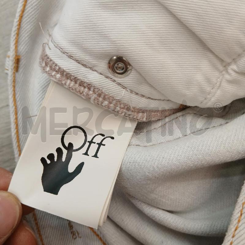 JEANS DONNA OFF WHITE BUCO  | Mercatino dell'Usato Roma garbatella 5