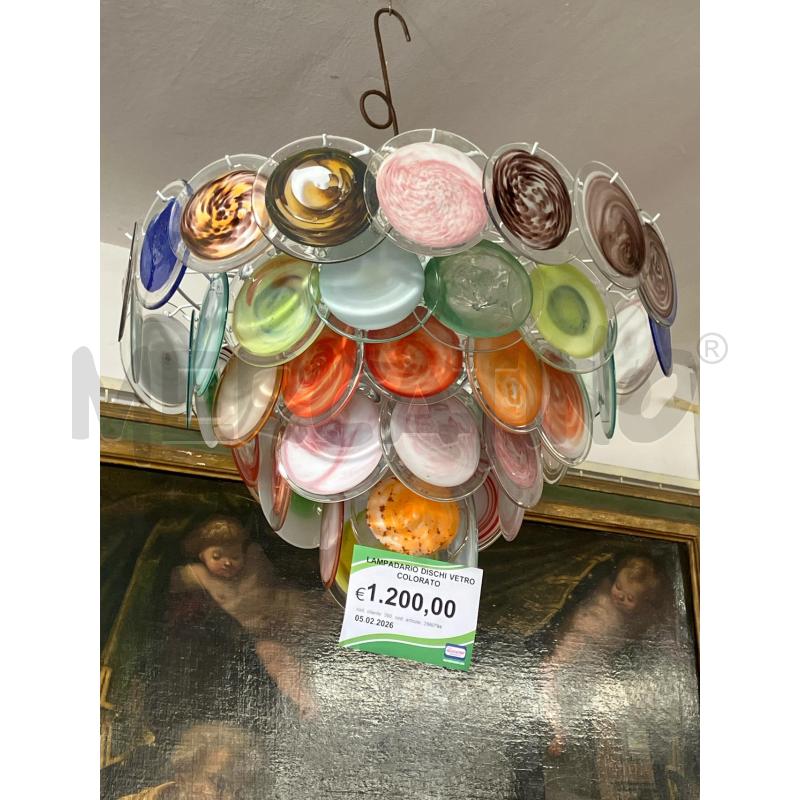 LAMPADARIO DISCHI VETRO COLORATO  | Mercatino dell'Usato Roma garbatella 1