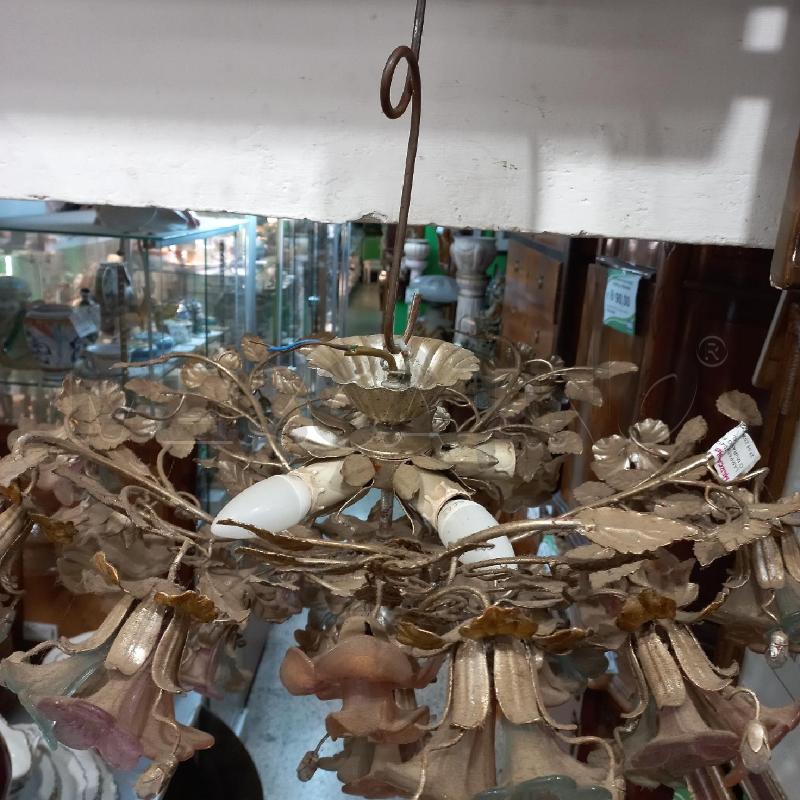 LAMPADARIO FIORI VETRO MURANO 5L | Mercatino dell'Usato Roma garbatella 4