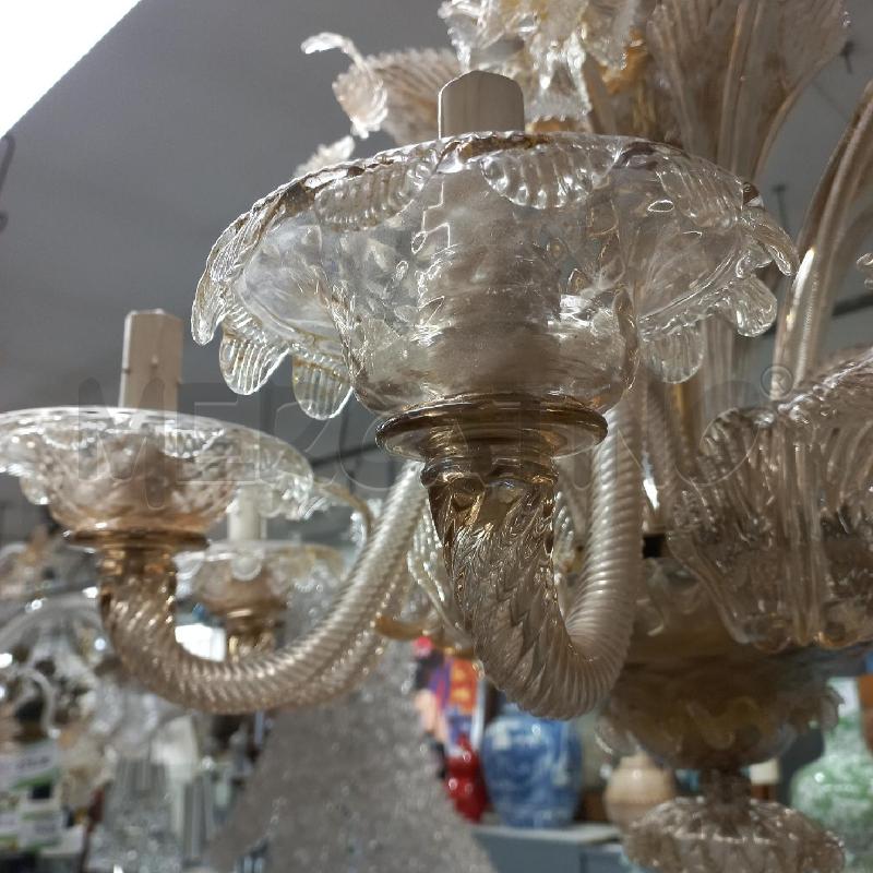 LAMPADARIO MURANO 8 LUCI GIALLO DORATO  | Mercatino dell'Usato Roma garbatella 4