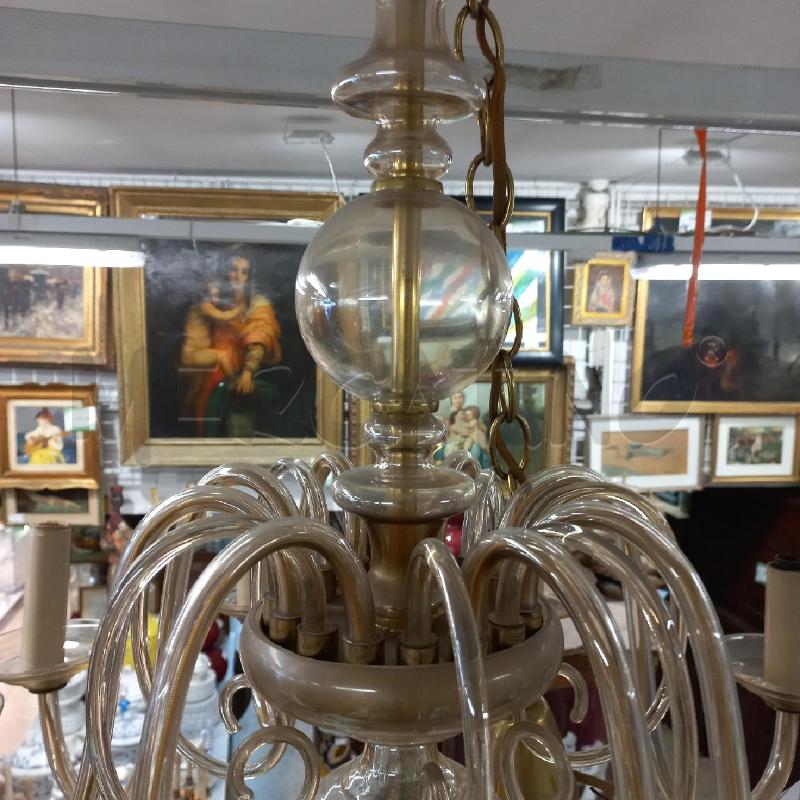 LAMPADARIO VETRO AMBRATO 8/L | Mercatino dell'Usato Roma garbatella 4