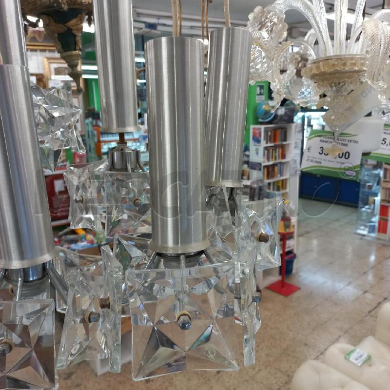 LAMPADARIO VETRO CUBI 5LUCI | Mercatino dell'Usato Roma garbatella 3