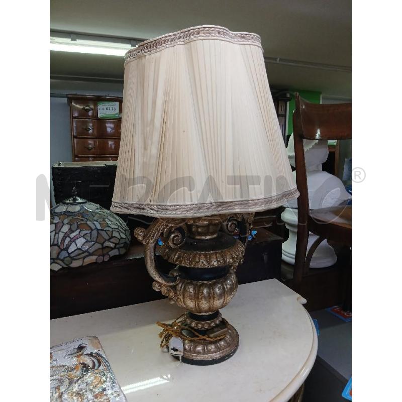 LAMPADA BASE LEGNO ARGENTATO | Mercatino dell'Usato Roma garbatella 1