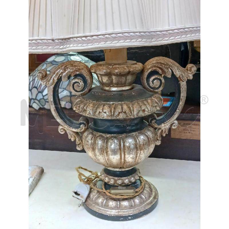 LAMPADA BASE LEGNO ARGENTATO | Mercatino dell'Usato Roma garbatella 2