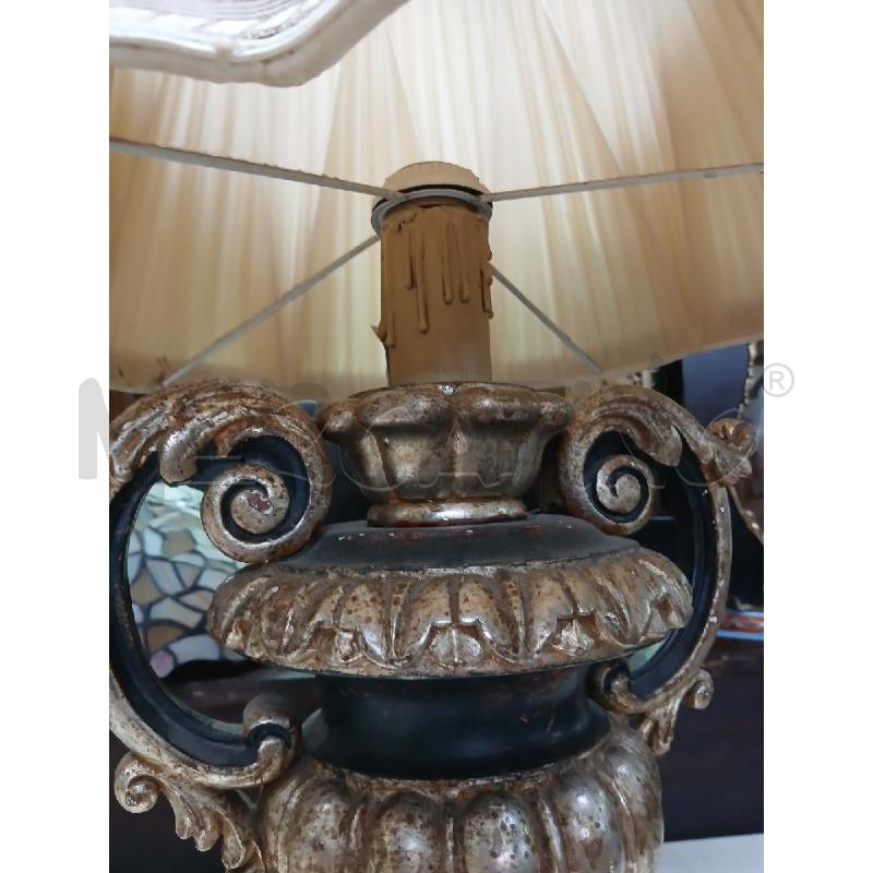 LAMPADA BASE LEGNO ARGENTATO | Mercatino dell'Usato Roma garbatella 4