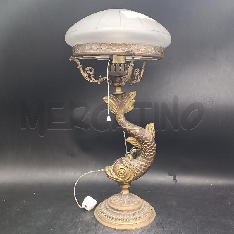 LAMPADA BRONZO PESCE RINASCIMENTALE P VETRO  | Mercatino dell'Usato Roma garbatella 1