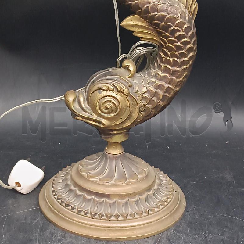 LAMPADA BRONZO PESCE RINASCIMENTALE P VETRO  | Mercatino dell'Usato Roma garbatella 2