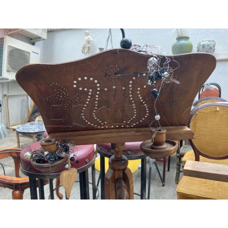 LEGGIO LEGNO + PORTACANDELA  | Mercatino dell'Usato Roma garbatella 2