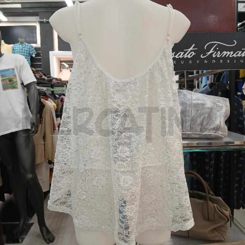 MAGLIA DONNA MANGANO BIANCO PIZZO DAMASCATO | Mercatino dell'Usato Roma garbatella 2