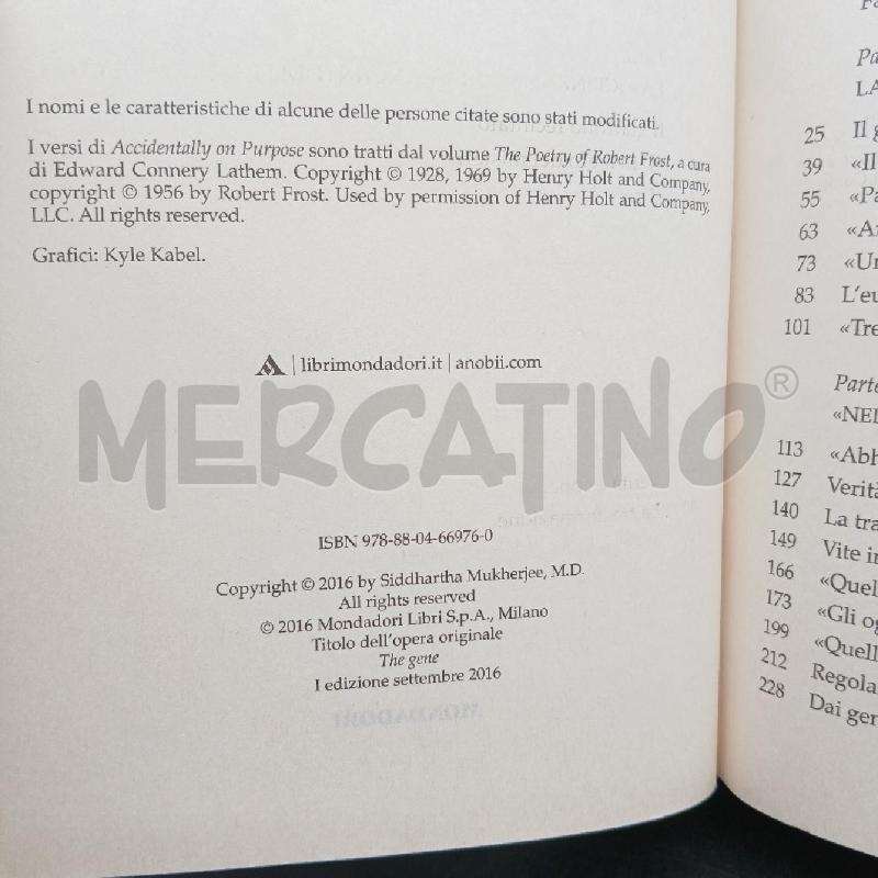 MUKHERJEE IL GENE | Mercatino dell'Usato Roma garbatella 4