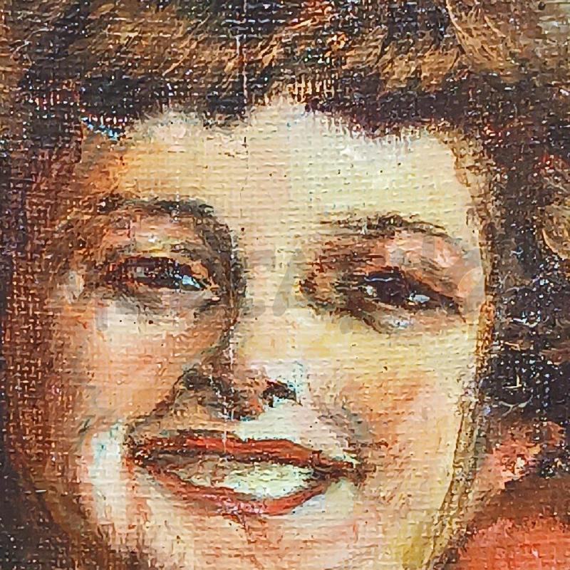 OLIO SU TELA RAGAZZA C/MELA | Mercatino dell'Usato Roma garbatella 4