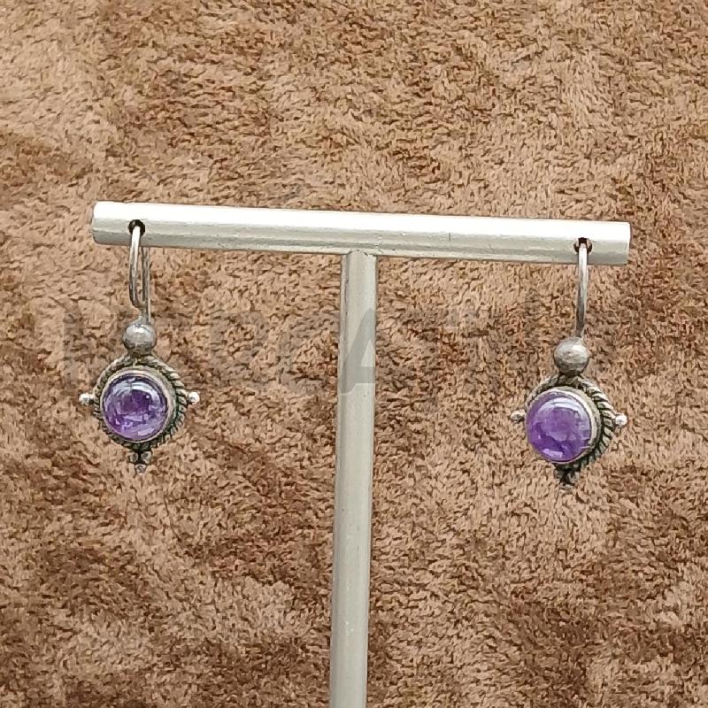 ORECCHINI ARG* PIETRA VIOLA  | Mercatino dell'Usato Roma garbatella 1