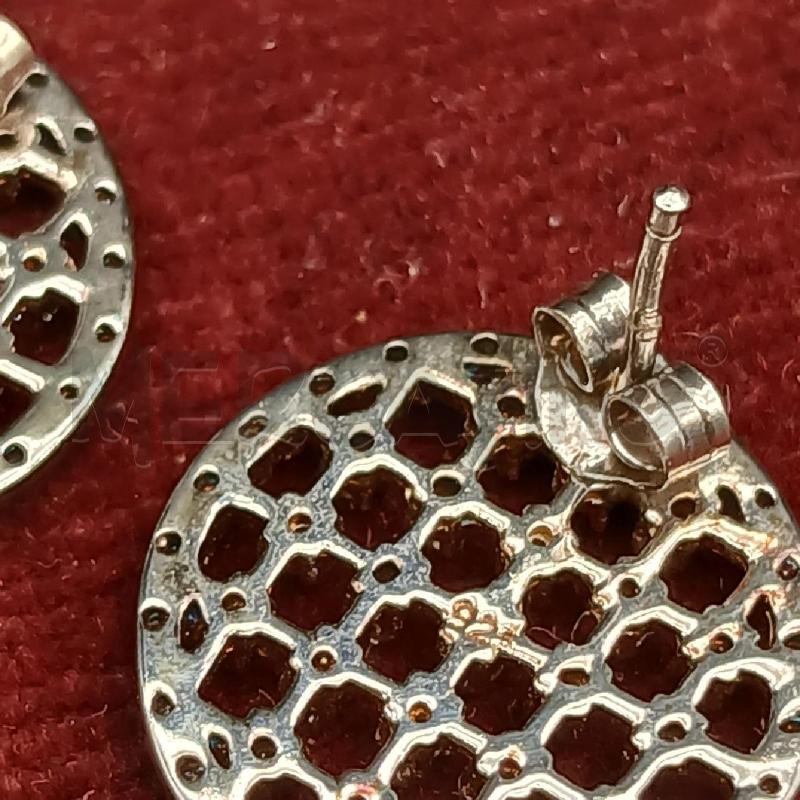 ORECCHINI ARG CERCHIO STRASS BIANCO  | Mercatino dell'Usato Roma garbatella 4