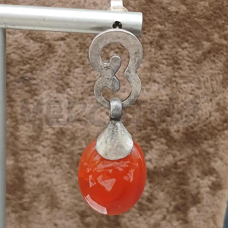 ORECCHINI ARG DET PIETRA ARANCIONE  | Mercatino dell'Usato Roma garbatella 2