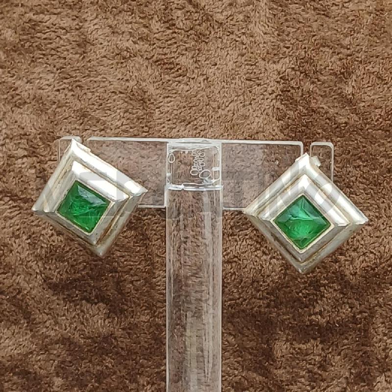 ORECCHINI ARG DET PIETRA VERDE | Mercatino dell'Usato Roma garbatella 1