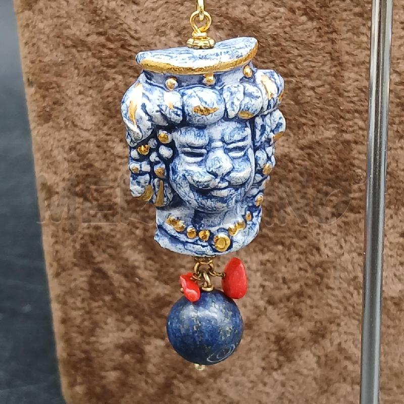 ORECCHINI CERAMICA MORO BLU  | Mercatino dell'Usato Roma garbatella 2