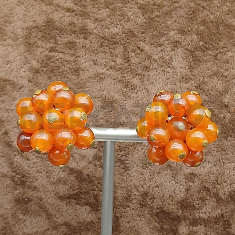 ORECCHINI CLIP SFERE ARANCIO | Mercatino dell'Usato Roma garbatella 1