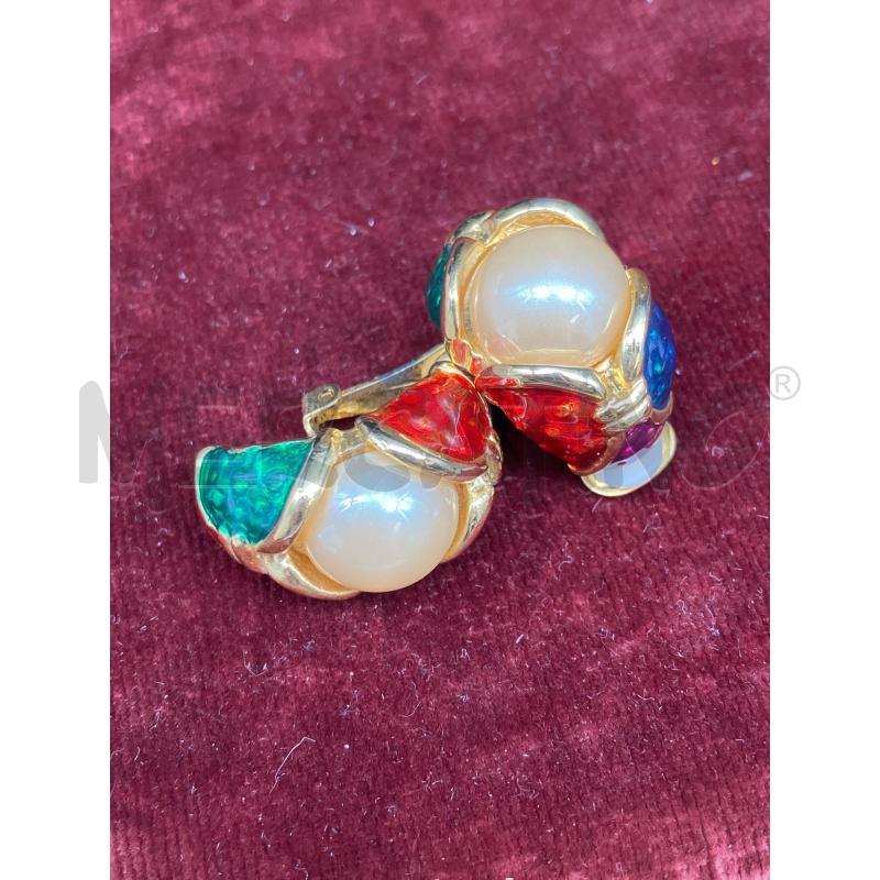 ORECCHINI CLIP SMALTO COLOR | Mercatino dell'Usato Roma garbatella 1