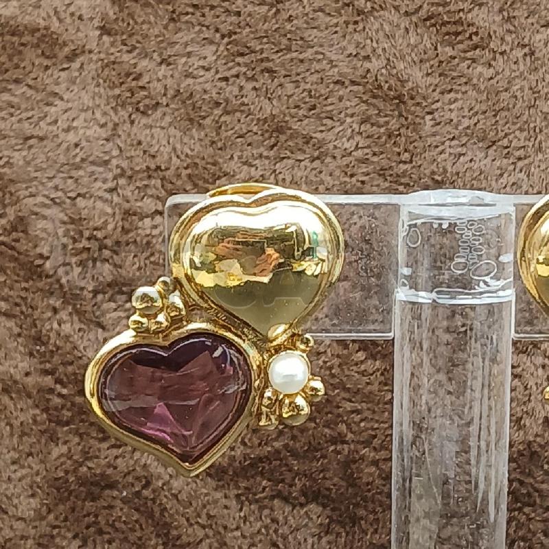 ORECCHINI PAPILLION DET CUORE E PIETRA VIOLA | Mercatino dell'Usato Roma garbatella 2