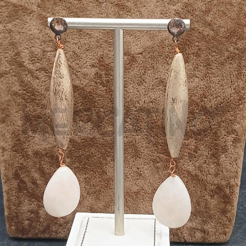 ORECCHINI PIETRA ROSA PENDENT | Mercatino dell'Usato Roma garbatella 1