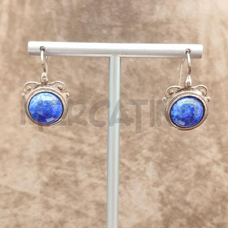 ORECCHINI PIETRE BLU DOR | Mercatino dell'Usato Roma garbatella 1