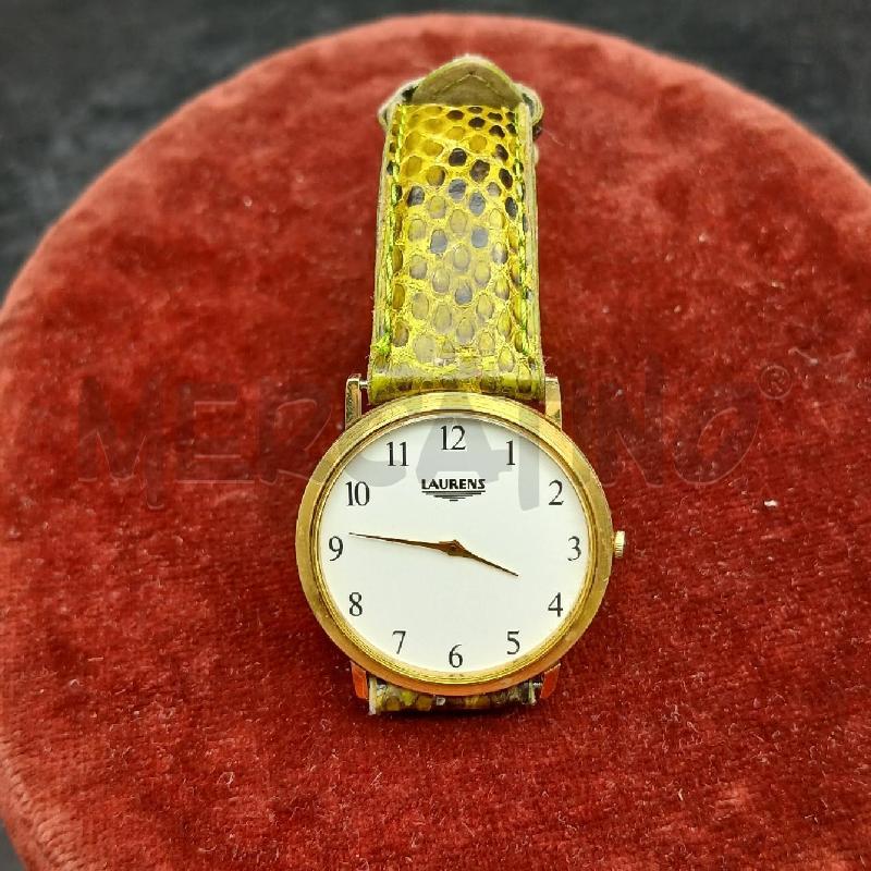 OROLOGIO DA POLSO LAURENS BIANCO DORATO CINT VERDE | Mercatino dell'Usato Roma garbatella 1