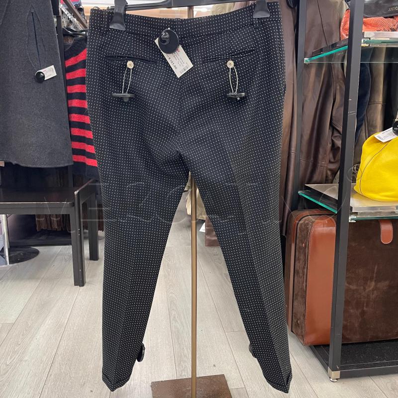 PANTALONE DONNA GUCCI NERO POIS BIANCO  | Mercatino dell'Usato Roma garbatella 2