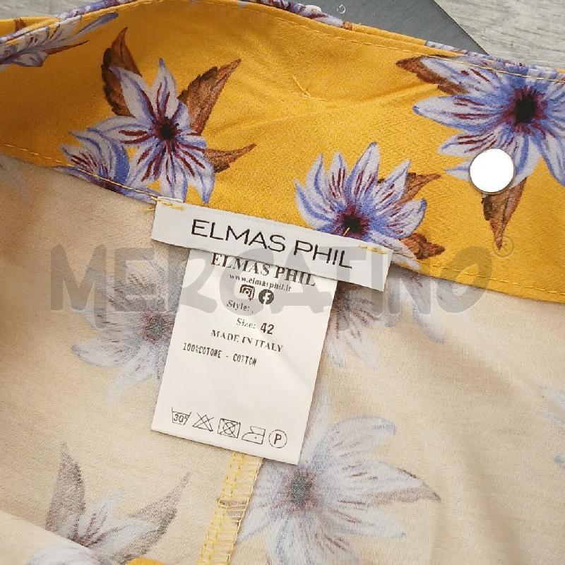 PANTALONE D ELMAS PHIL GIALLO FIORE LILLA  | Mercatino dell'Usato Roma garbatella 3