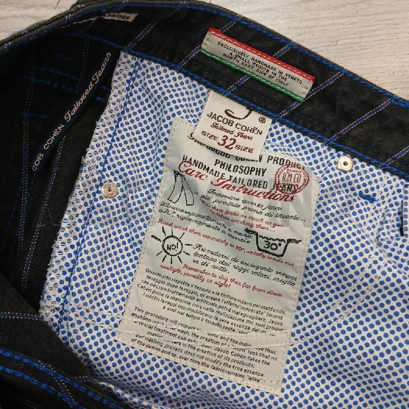 PANTALONE U JACOB COHEN NERO E BLU LIN | Mercatino dell'Usato Roma garbatella 3