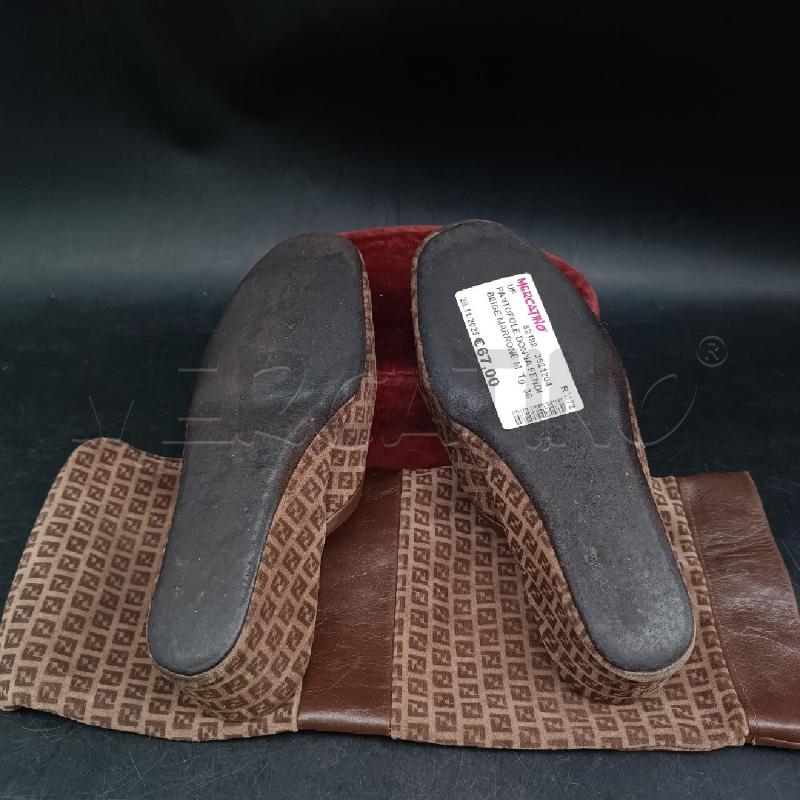 PANTOFOLE DONNA FENDI BEIGE MARRONE MONOGRAM  | Mercatino dell'Usato Roma garbatella 3