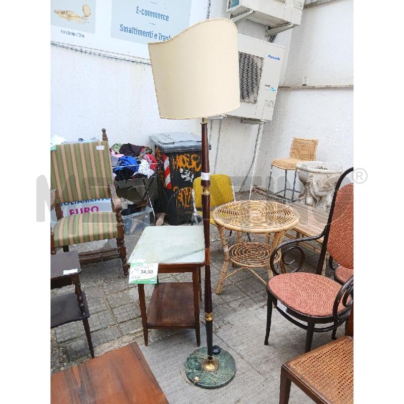 PIANTANA BASE MARMO VERDE LEGNO OTTONE | Mercatino dell'Usato Roma garbatella 1