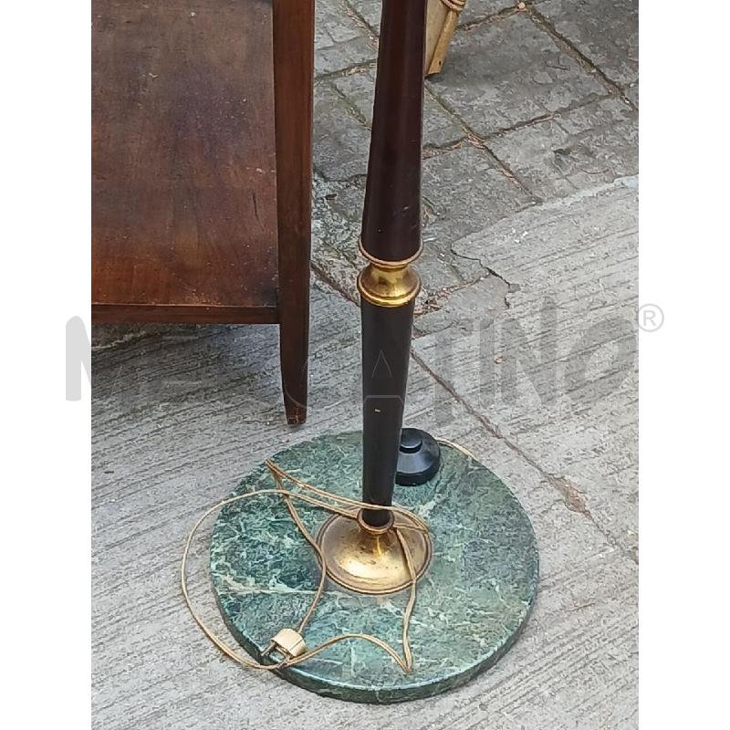 PIANTANA BASE MARMO VERDE LEGNO OTTONE | Mercatino dell'Usato Roma garbatella 2
