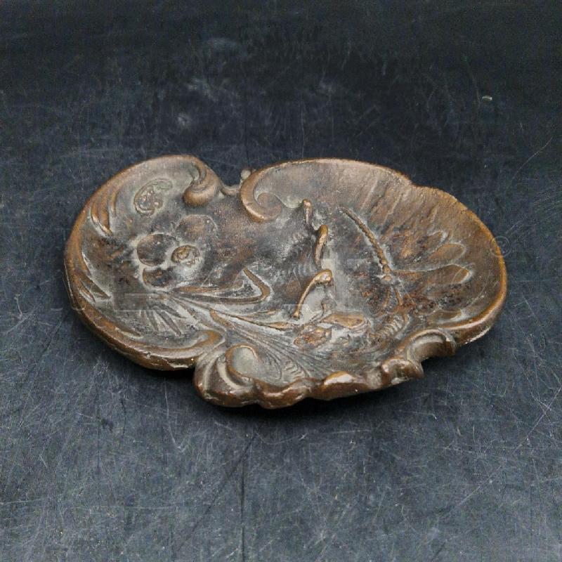 PIATTINO BRONZO LIBELLULA FIORI | Mercatino dell'Usato Roma garbatella 1