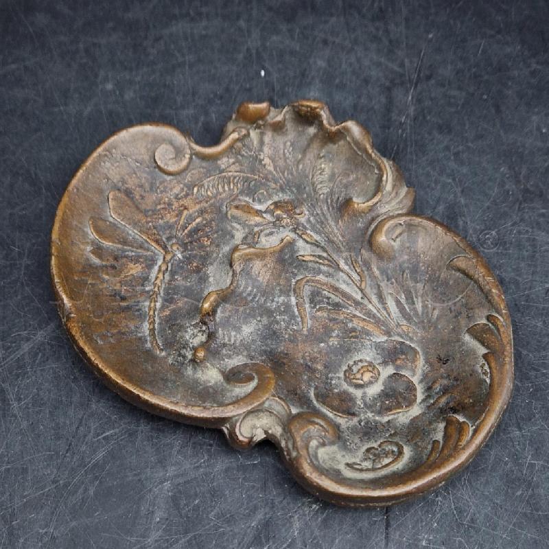 PIATTINO BRONZO LIBELLULA FIORI | Mercatino dell'Usato Roma garbatella 2