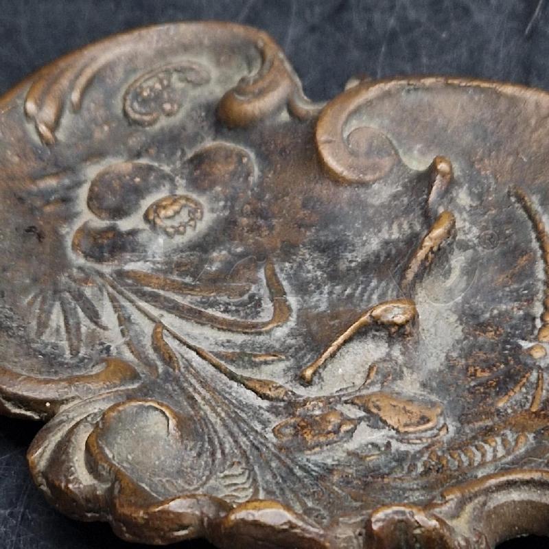PIATTINO BRONZO LIBELLULA FIORI | Mercatino dell'Usato Roma garbatella 3
