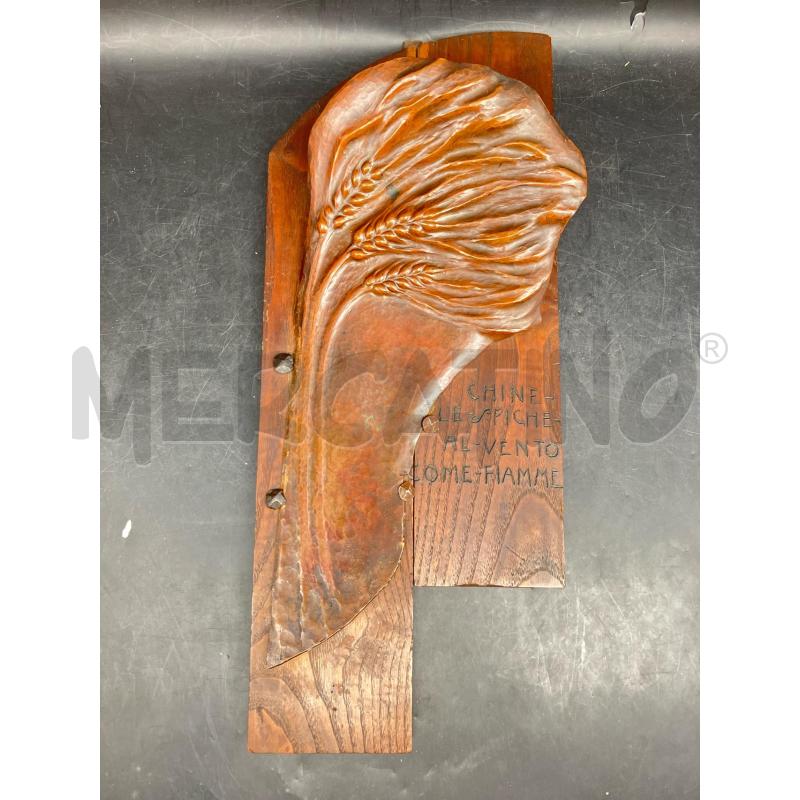 PLACCA SCULTURA BRONZO CHINE LE SPIGHE | Mercatino dell'Usato Roma garbatella 1