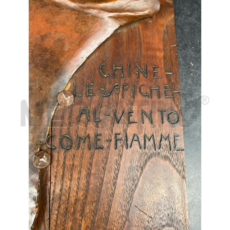PLACCA SCULTURA BRONZO CHINE LE SPIGHE | Mercatino dell'Usato Roma garbatella 2