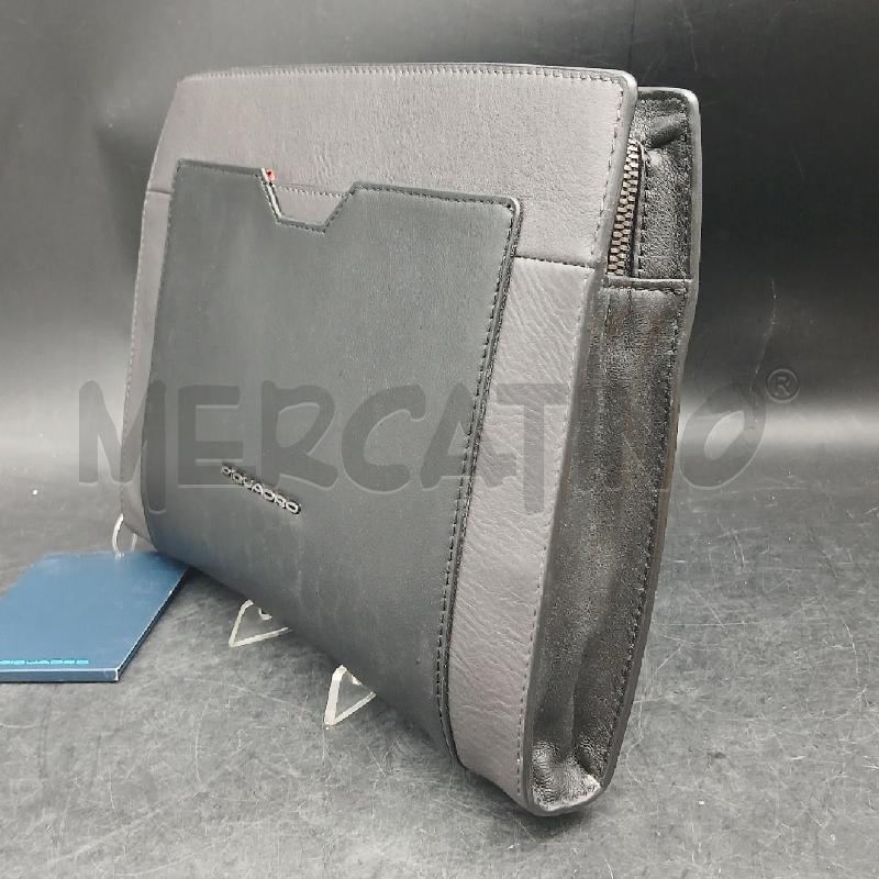 POCHETTE PIQUADRO NERO GRIGIO  | Mercatino dell'Usato Roma garbatella 2