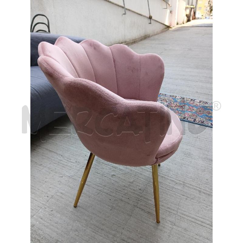 POLTRONCINA ROSA GAMBE DORATE | Mercatino dell'Usato Roma garbatella 2