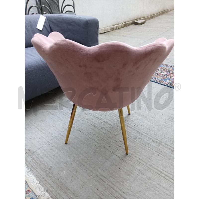 POLTRONCINA ROSA GAMBE DORATE | Mercatino dell'Usato Roma garbatella 3