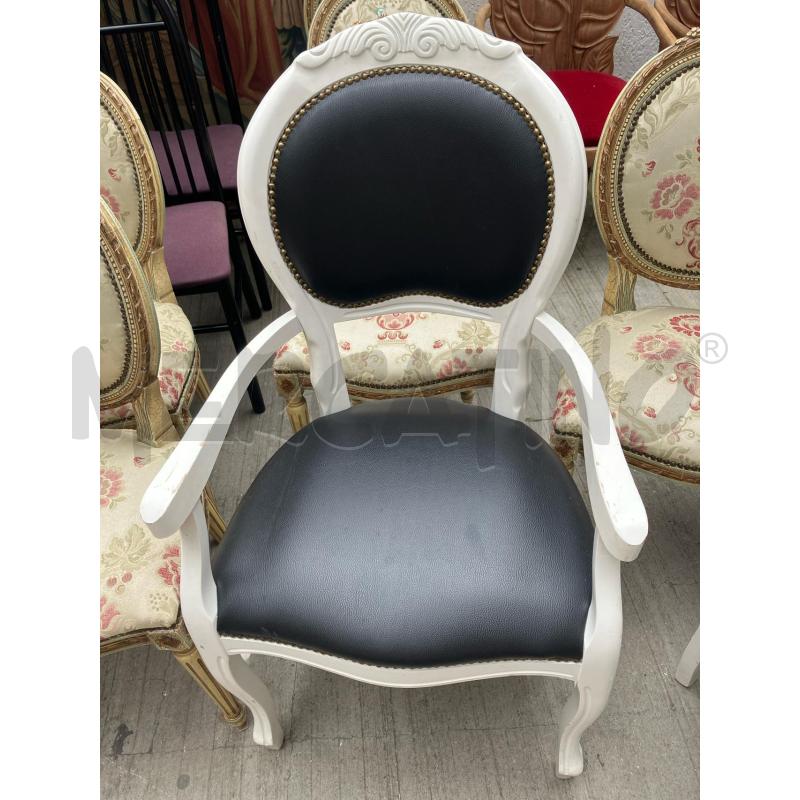 POLTRONCINA  BIANCA PELLE NERA | Mercatino dell'Usato Roma garbatella 1
