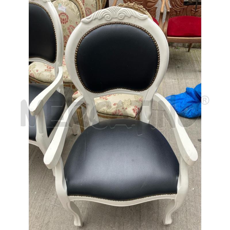 POLTRONCINA  BIANCA PELLE NERA | Mercatino dell'Usato Roma garbatella 1
