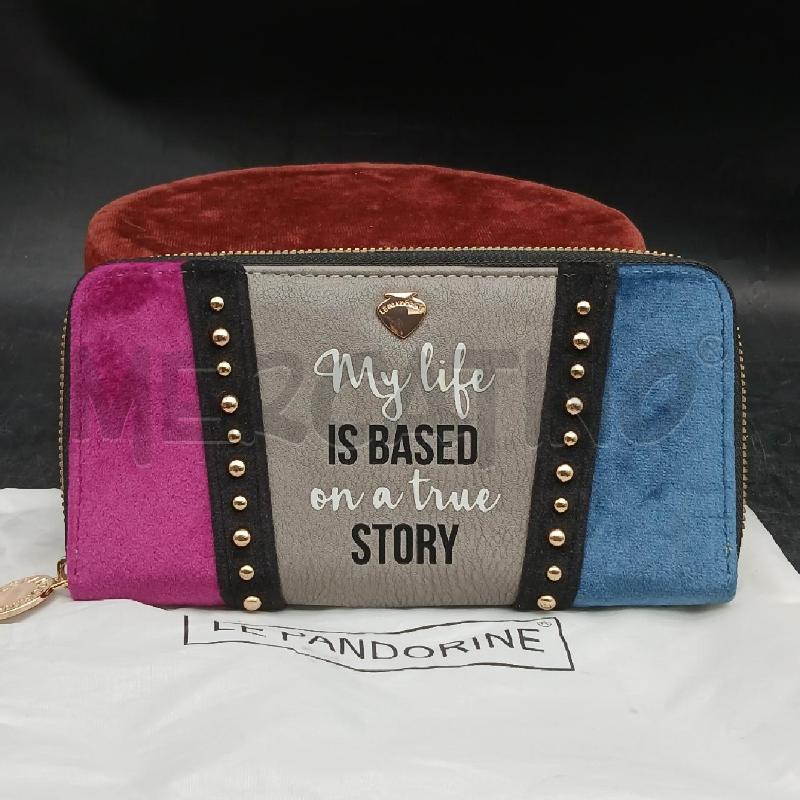 PORTA FOGLIO LE PANDORINE BLU VIOLA1 | Mercatino dell'Usato Roma garbatella 1