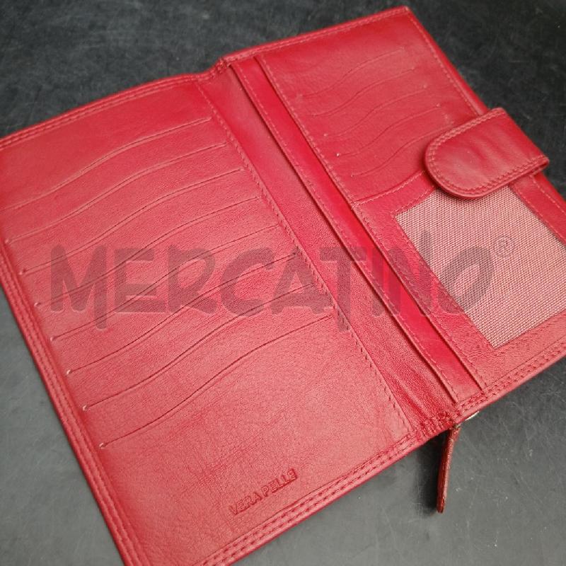 PORTA FOGLIO PELLE ROSSO  | Mercatino dell'Usato Roma garbatella 5