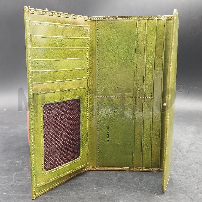 PORTA FOGLIO PELLE SE VERDE | Mercatino dell'Usato Roma garbatella 3