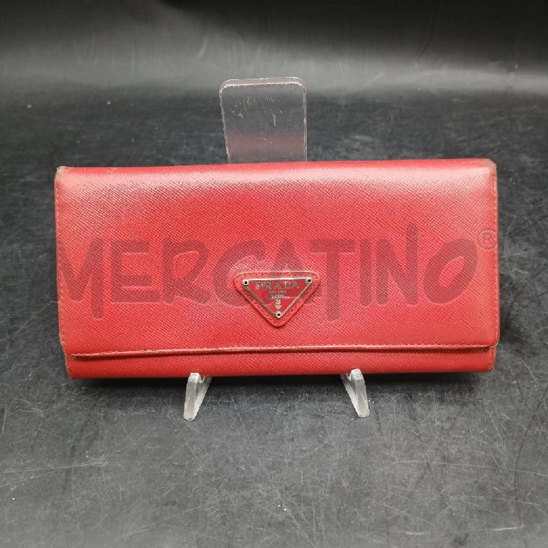 PORTA FOGLIO PRADA ROSSO | Mercatino dell'Usato Roma garbatella 1